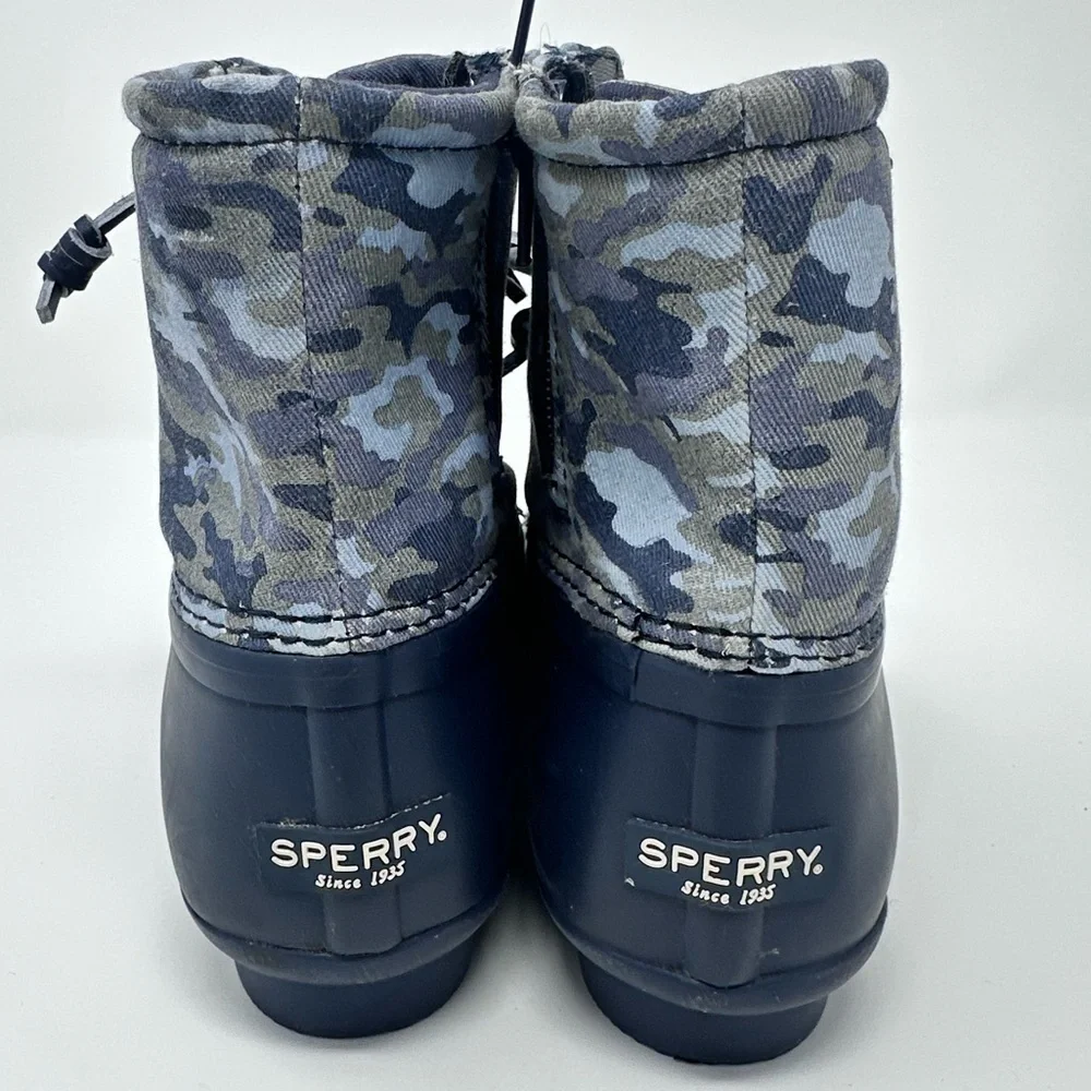 Big Kids Sperry zip Camouflage Duck Boots size 4y